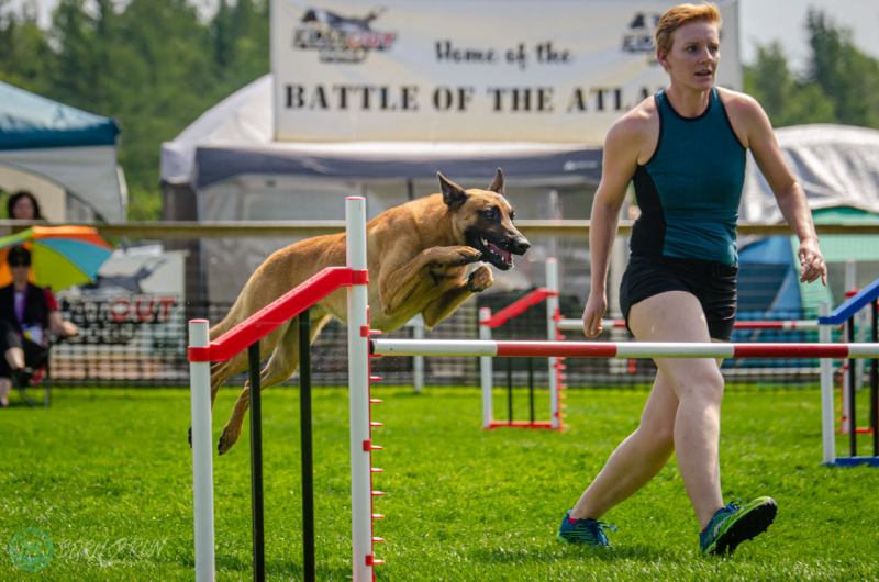 Jenn and her dog at training